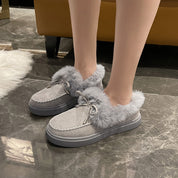 Chiara Bellucci | Fluffy Fur-Trim Moccasin Slippers For Women