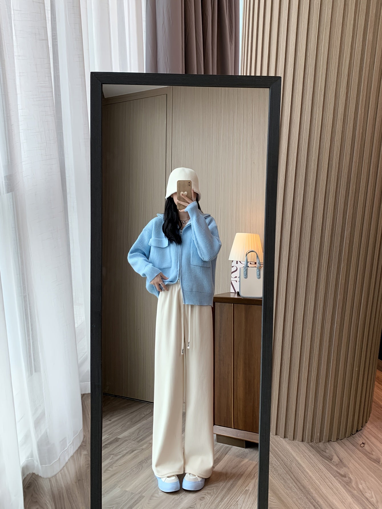 Colette Duvall | Corduroy Wide-Leg Lounge Pants With Faux Fur Cuffs For Women