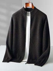 Tucker Whitwood | Zip-Up Stand Collar Knit Cardigan For Men