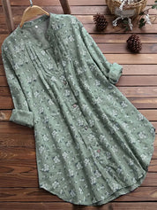 Pauline Vercourt | Floral Button-Up Midi Shirt Dress For Women