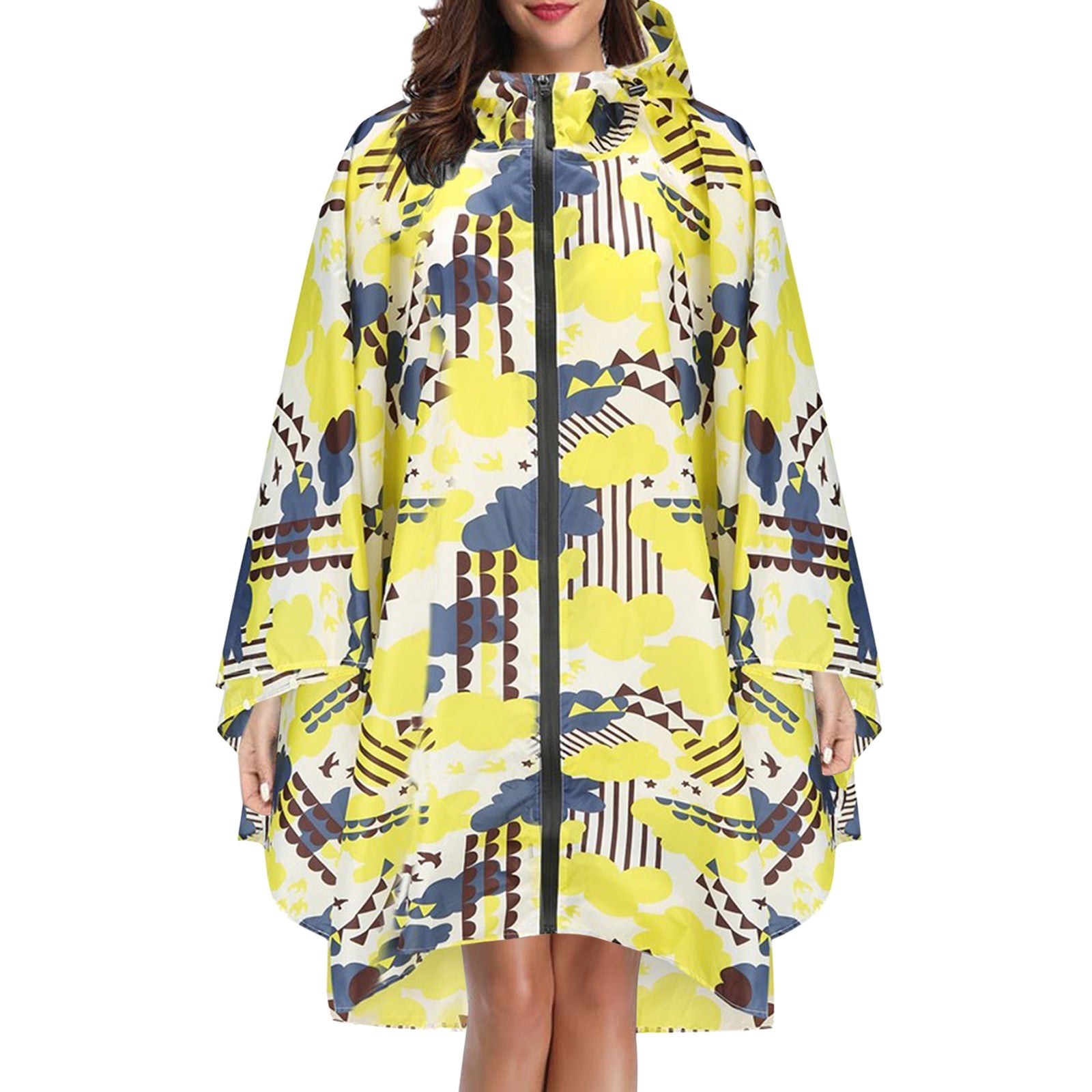 Elaine Beaurivage | Printed Hooded Raincoat For Women