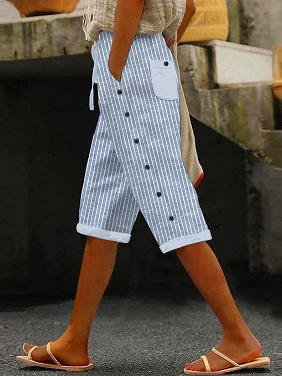 Celeste Fontaine | Striped Cropped Pants For Women