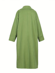 Genevieve Calloway | Oversized Stand Collar Long Coat For Women