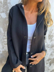 Elise Drummond | Women's Casual Hooded Jacket in Black