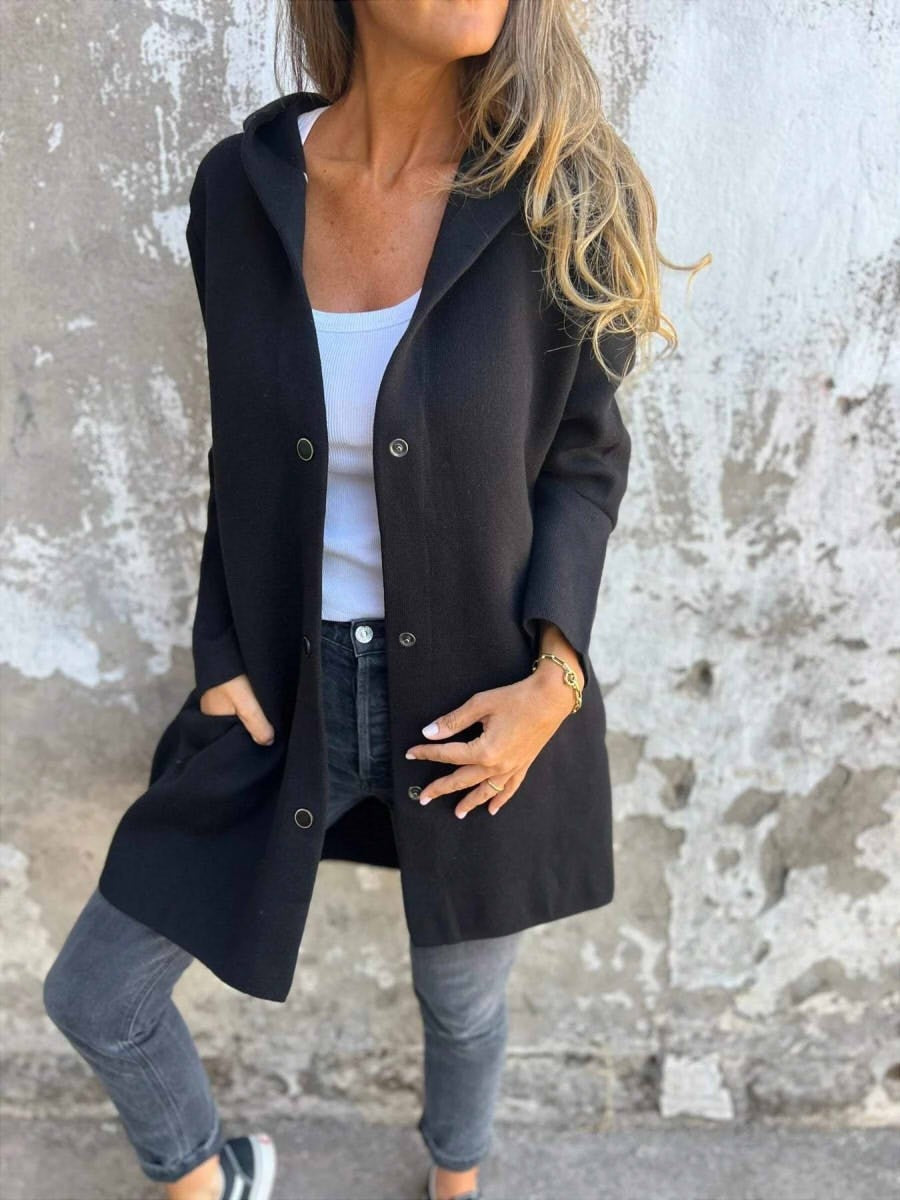 Elise Drummond | Women's Casual Hooded Jacket in Black