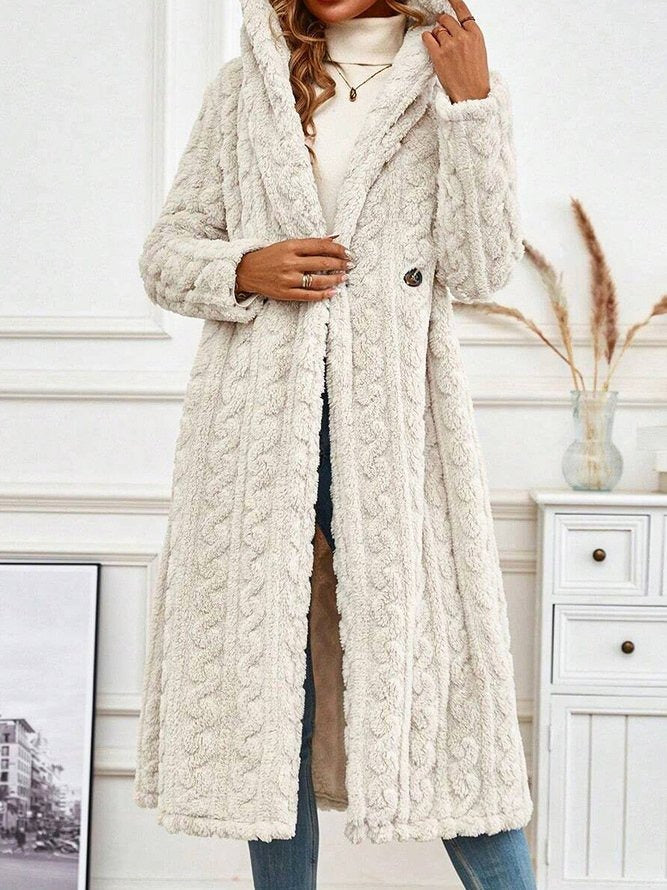 Isabeau Fontaine | Hooded Teddy Long Coat For Women