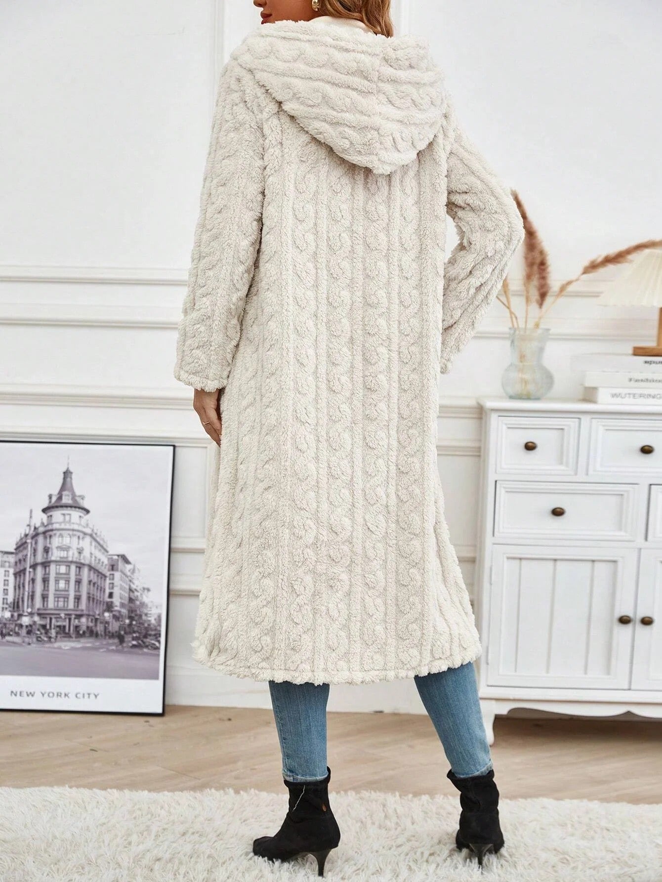 Isabeau Fontaine | Hooded Teddy Long Coat For Women