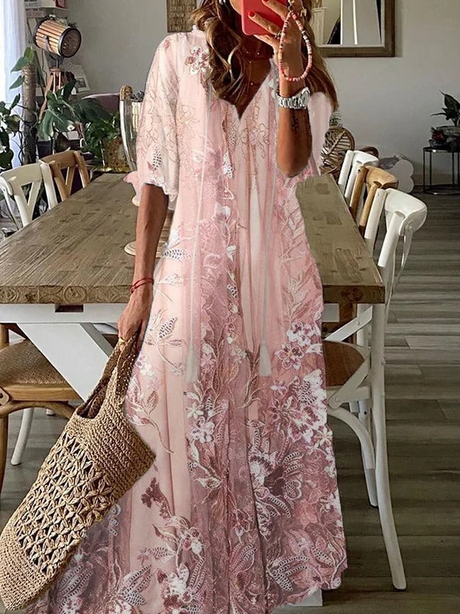 Amelie Rousseau | Floral Print Maxi Dress For Women