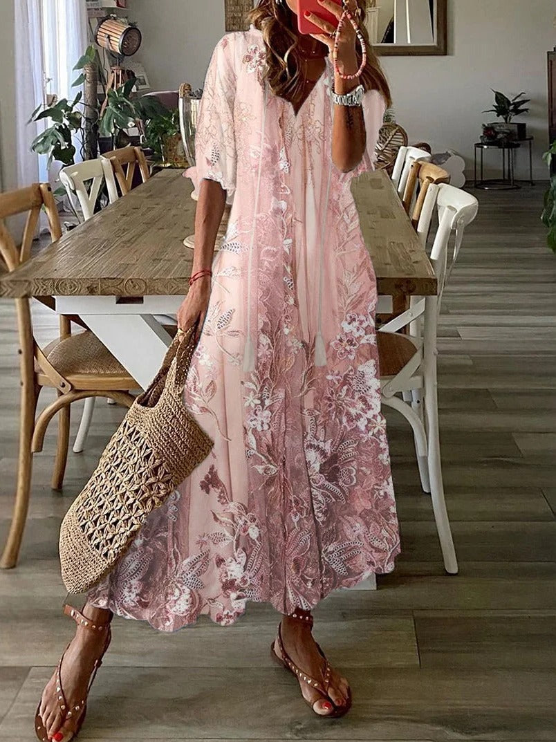 Amelie Rousseau | Floral Print Maxi Dress For Women