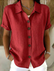 Elara Whitstone | Button-Up Short Sleeve Shirt For Women