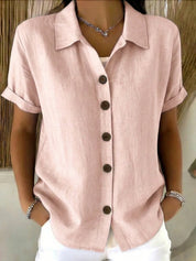 Elara Whitstone | Button-Up Short Sleeve Shirt For Women