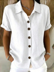 Elara Whitstone | Button-Up Short Sleeve Shirt For Women