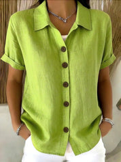 Elara Whitstone | Button-Up Short Sleeve Shirt For Women