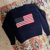 Brooke Ellsworth | American Flag Turtleneck Knit Sweater For Women