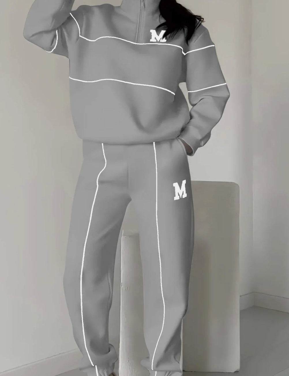 Vanessa Chambord | Half-Zip Lounge Sweatsuit Set For Women