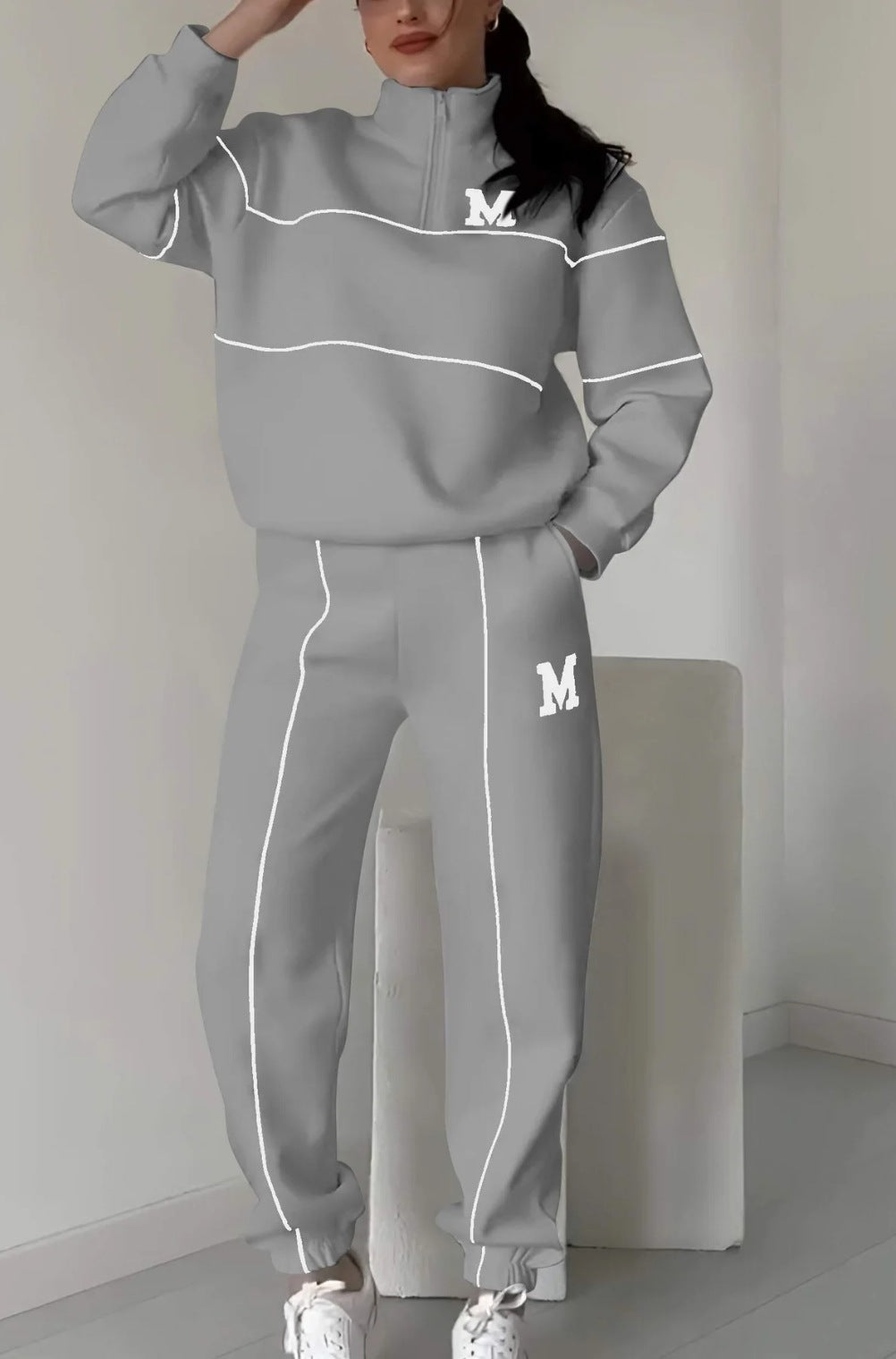 Vanessa Chambord | Half-Zip Lounge Sweatsuit Set For Women