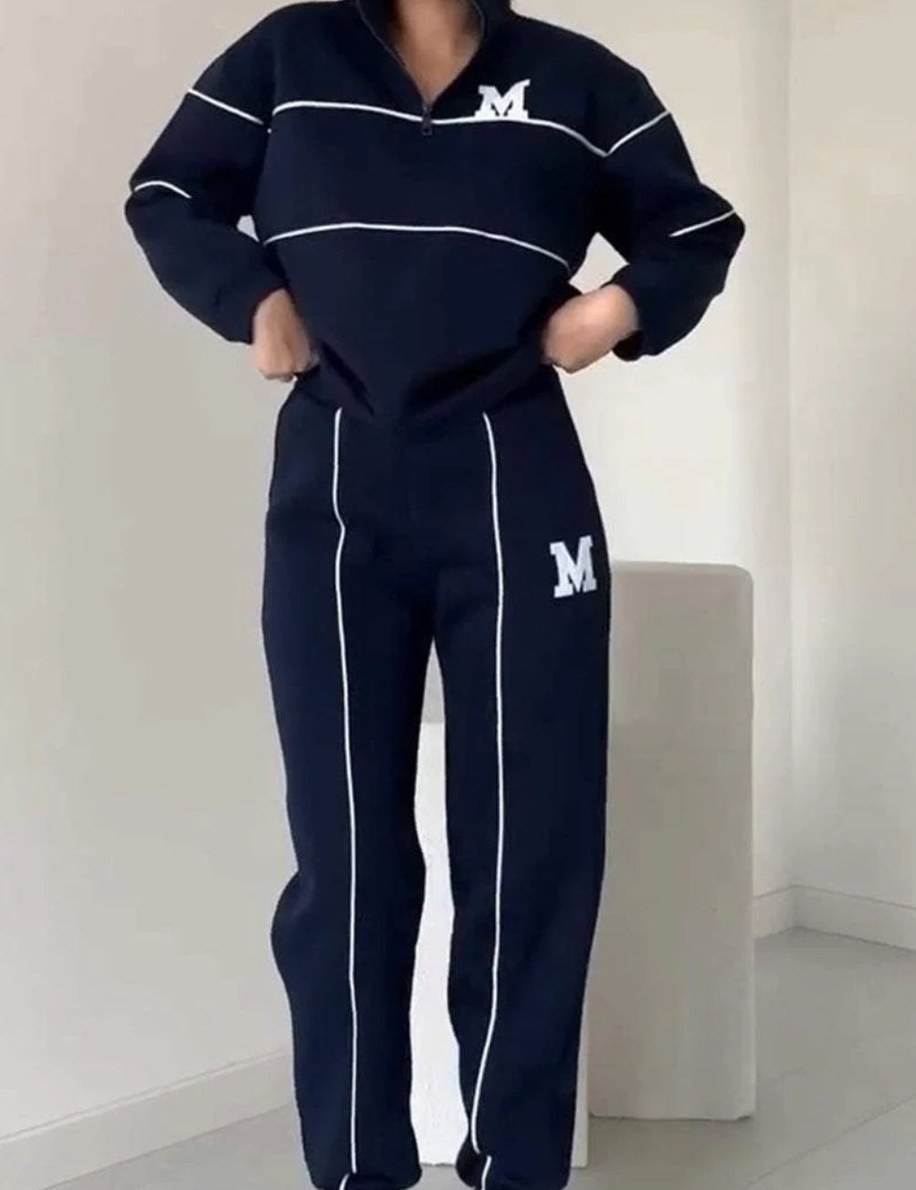 Vanessa Chambord | Half-Zip Lounge Sweatsuit Set For Women