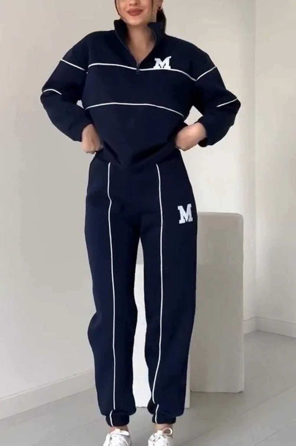 Vanessa Chambord | Half-Zip Lounge Sweatsuit Set For Women