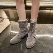 Vienna Castellini | Suede Cowboy Boots With Perforated Detail For Women