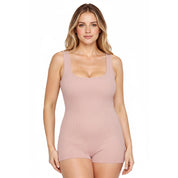 Portia Langvale | Seamless Ribbed Romper Bodysuit For Women
