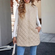 Helene Carrington | Quilted Longline Puffer Vest For Women