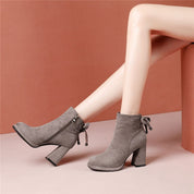 Camille Dubois | Suede Ankle Boots With Chunky Heel For Women