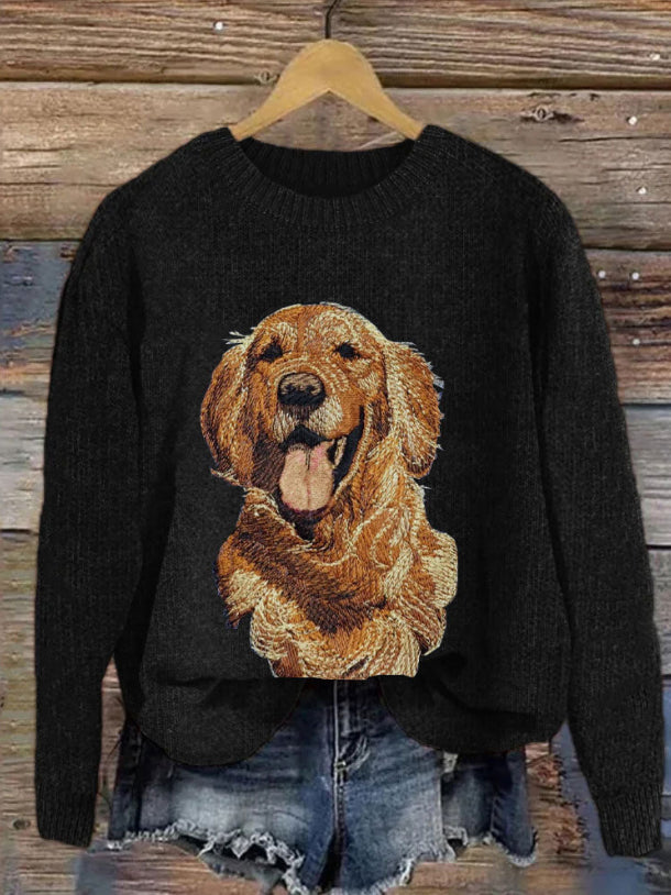 Genevieve Astor | Bunny Print Crewneck Sweater For Women