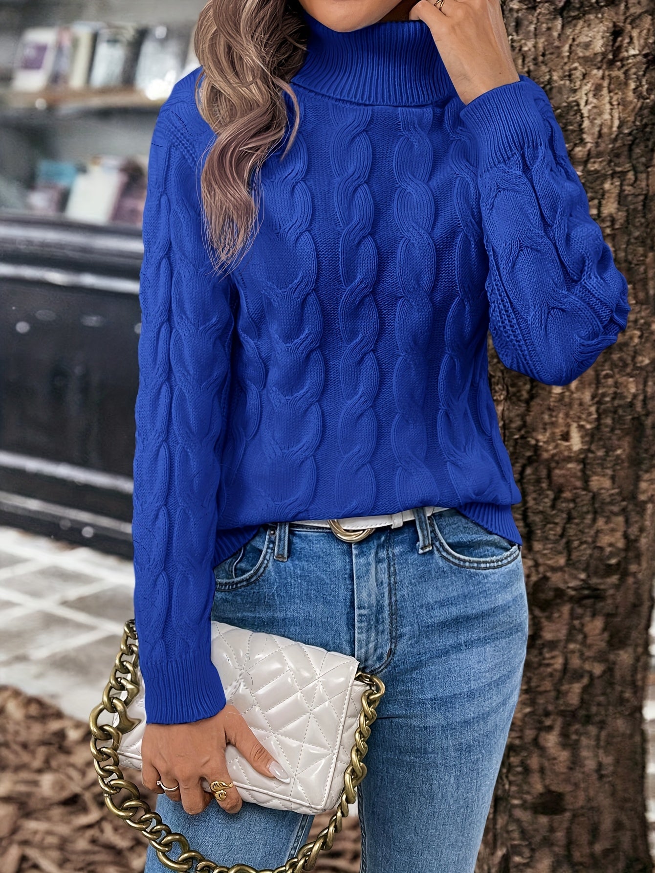 Éloise Vandermeer | Cozy Cable-Knit Turtleneck Sweater For Women