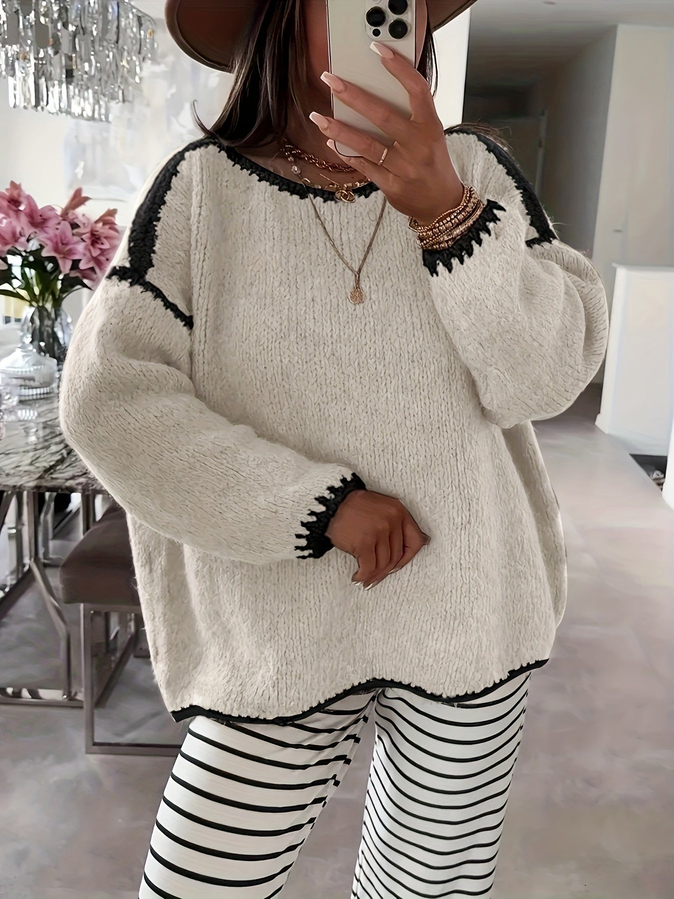 Colette Ravenna | Chunky Knit Sweater With Boat Neckline