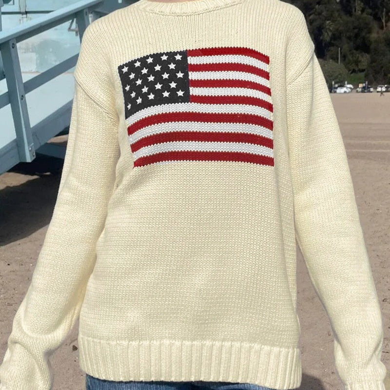 Payton Holbrook | American Flag Knit Sweater For Women