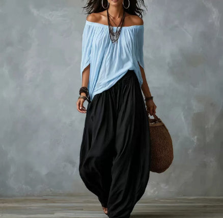 Novalee Penhurst | Off-Shoulder Top & Pants Lounge Set For Women