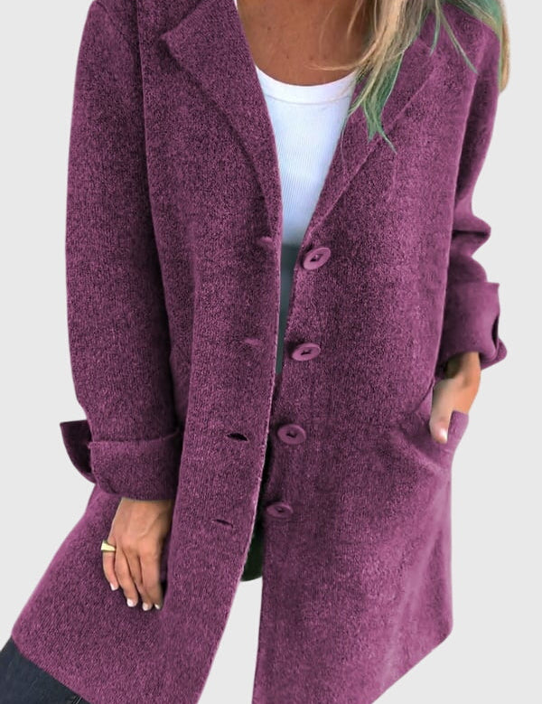 Sophia Harrington | Pink Button-Front Blazer Coat