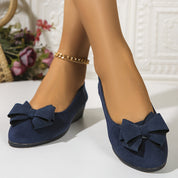 Lucinda Hartbourne | Black Bow Detail Ballet Flats Slip-On
