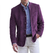 Duke Fairham | Stand Collar Suede-Look Jacket For Men