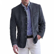 Duke Fairham | Stand Collar Suede-Look Jacket For Men