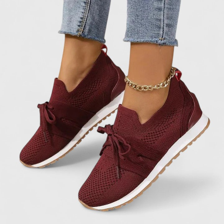 Lucinda Vanthorpe | Black Knit Lace-Up Orthopedic Sneaker