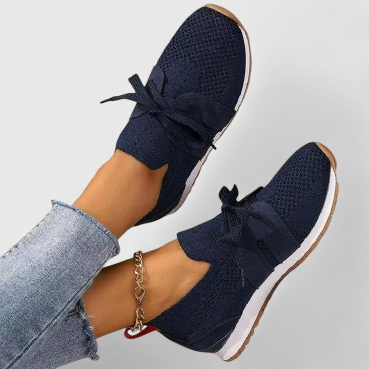 Lucinda Vanthorpe | Black Knit Lace-Up Orthopedic Sneaker