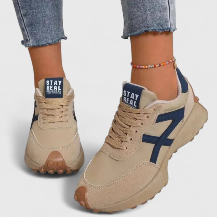 Florianne Blackstone | Black & Beige Orthopedic Platform Sneakers
