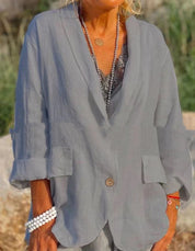 Simone Fitzgerald | Cotton Linen Oversized Blazer Jacket For Women