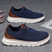 Wyatt Lakeside | Light Gray Knit Wingtip Sneakers For Men