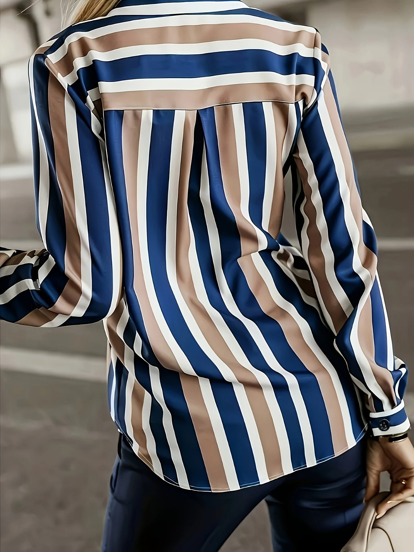 Margaux Delvaux | Striped Button-Up Shirt With Chest Pocket For Women
