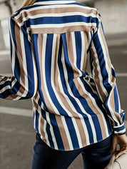 Margaux Delvaux | Striped Button-Up Shirt With Chest Pocket For Women