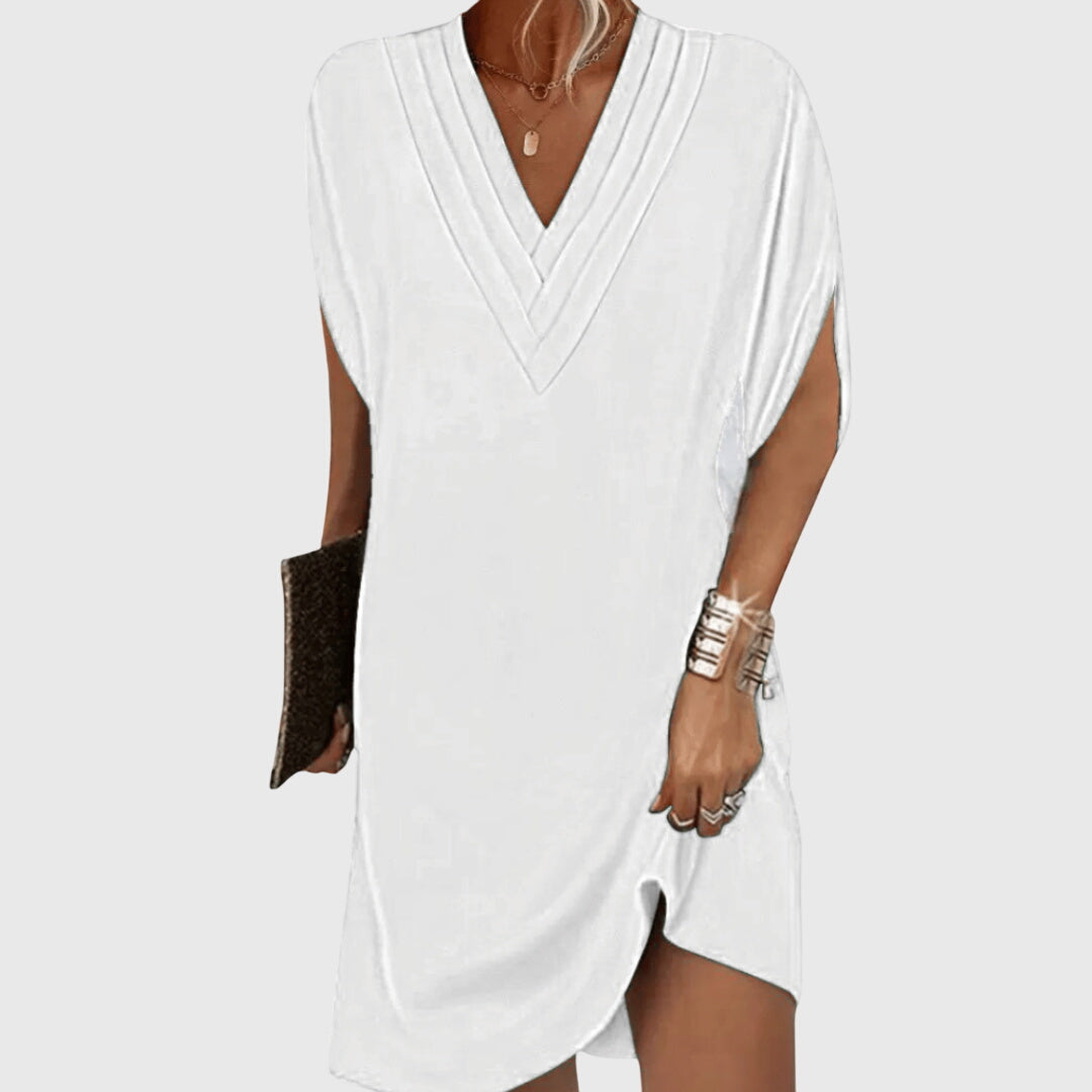 Lavinia Stormveil | Black V-Neck Tummy-Hiding Mini Dress