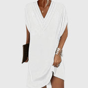 Lavinia Stormveil | Black V-Neck Tummy-Hiding Mini Dress