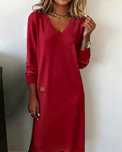 Genevieve Marchetti | Long Sleeve V-Neck Mini Dress For Women