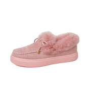 Chiara Bellucci | Fluffy Fur-Trim Moccasin Slippers For Women