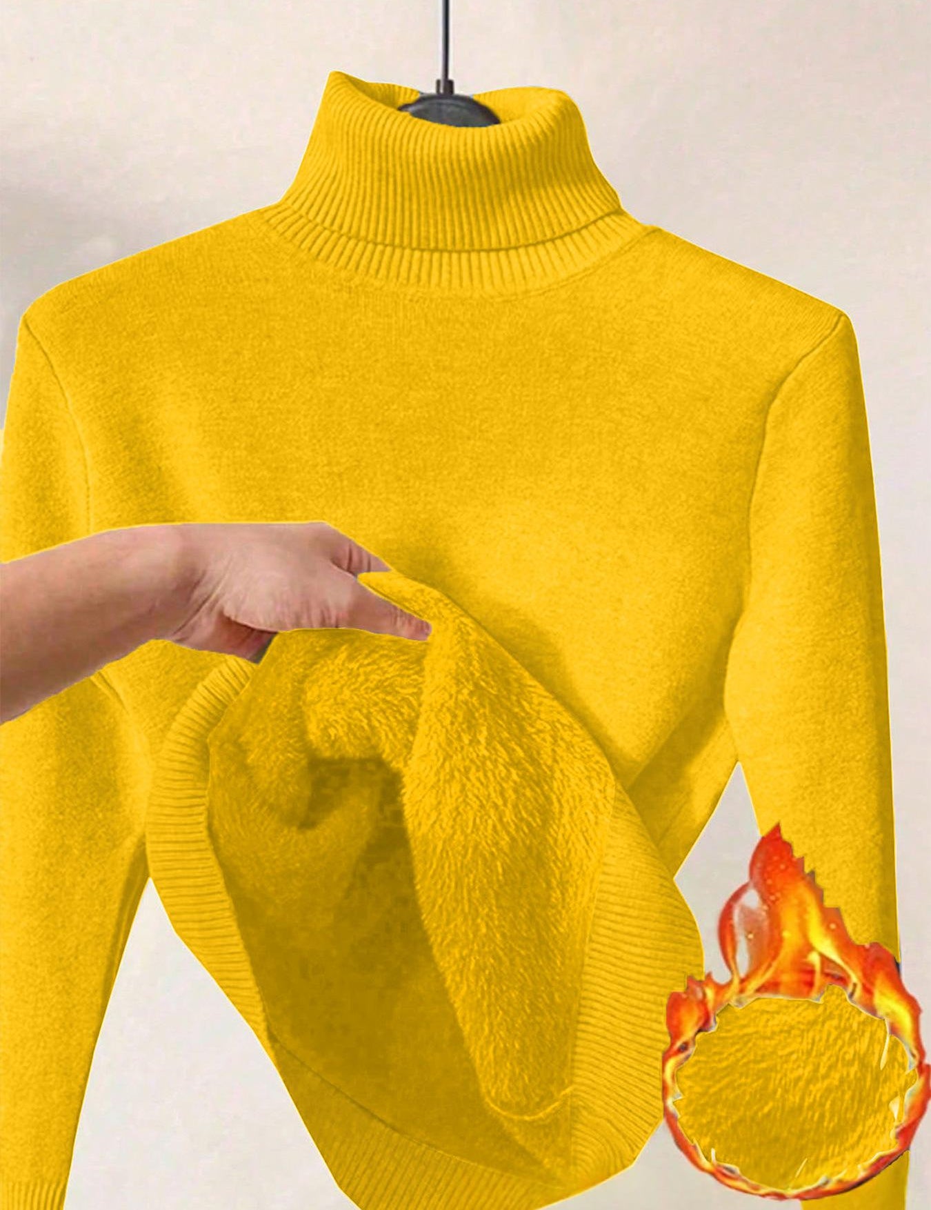 Margot Delaine | Turtleneck Fleece-Lined Sweater For Women