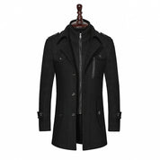 Dawson Haldale | Double Collar Wool Blend Winter Coat For Men