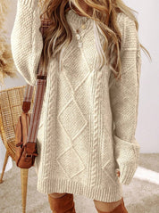 Noémie Castellan | Cable Knit Sweater Mini Dress For Women