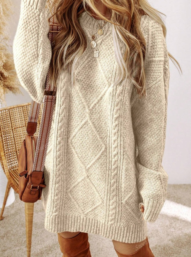 Noémie Castellan | Cable Knit Sweater Mini Dress For Women